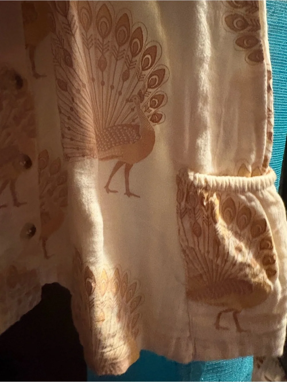 Kate Quinn size 4t gauze sleeveless pocket tunic dress peacocks